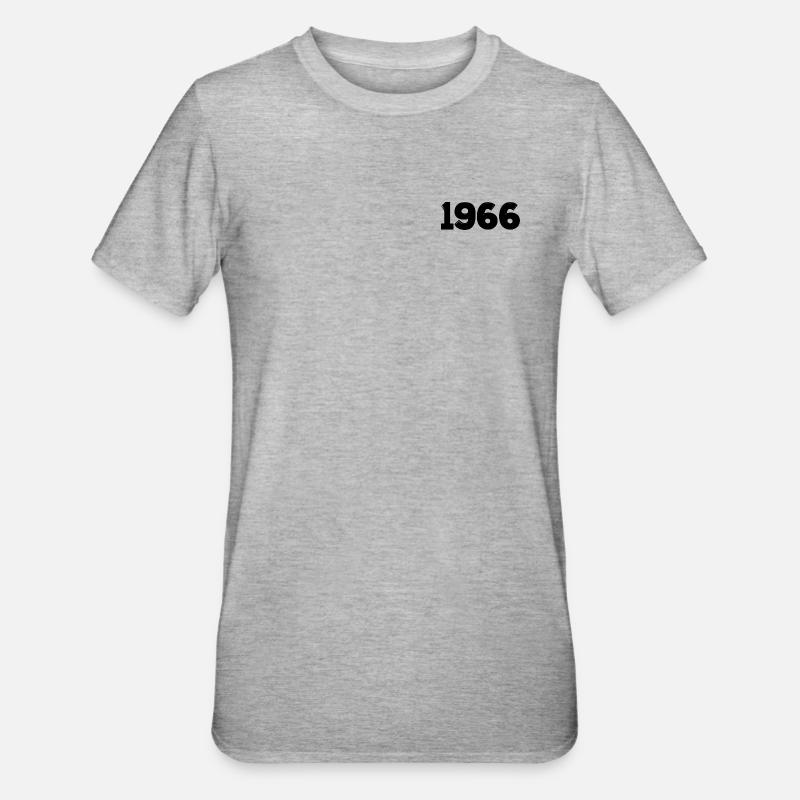 Année 1966 noir année de naissance - T-shirt polycoton Unisexe - gris chiné