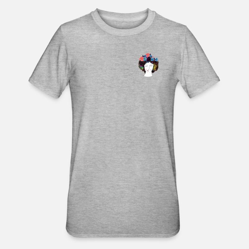 Blumenmädchen - Unisex Polycotton T-Shirt - Grau meliert
