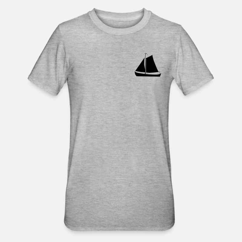 Segelschiff - Unisex Polycotton T-Shirt - Grau meliert