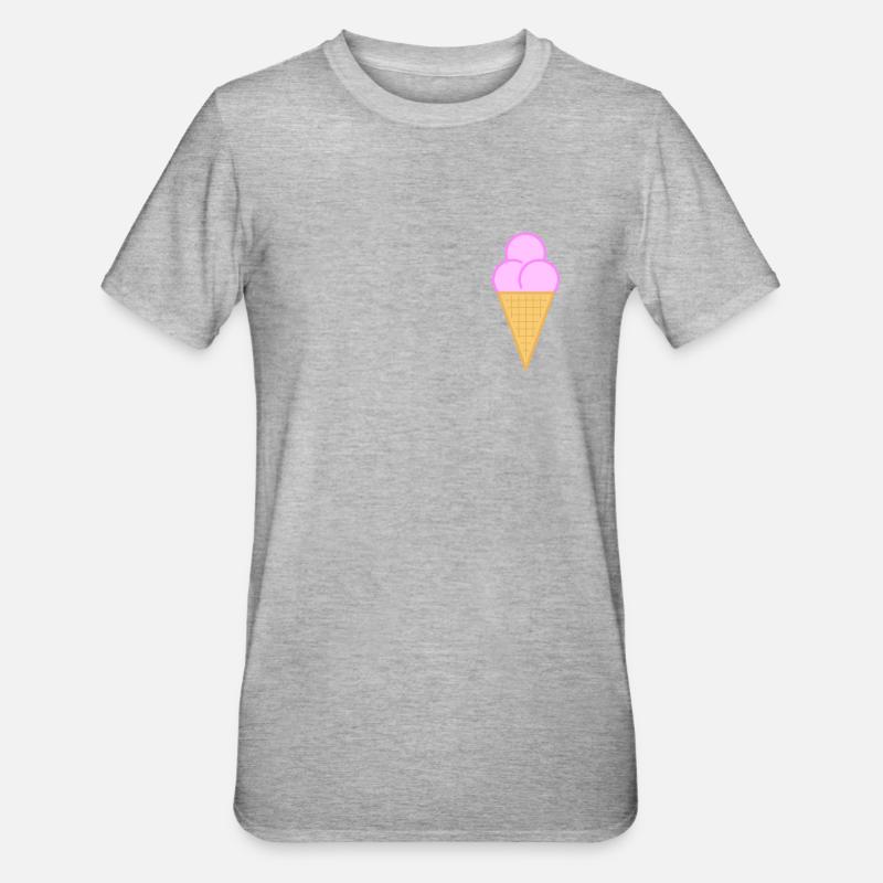 Ice Cream / Eis 2 - Unisex Polycotton T-Shirt - heather grey