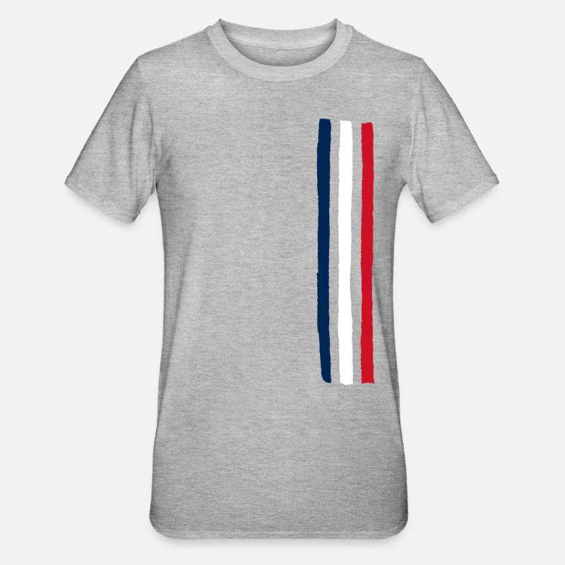 Frankreich - Unisex Polycotton T-Shirt - Grau meliert