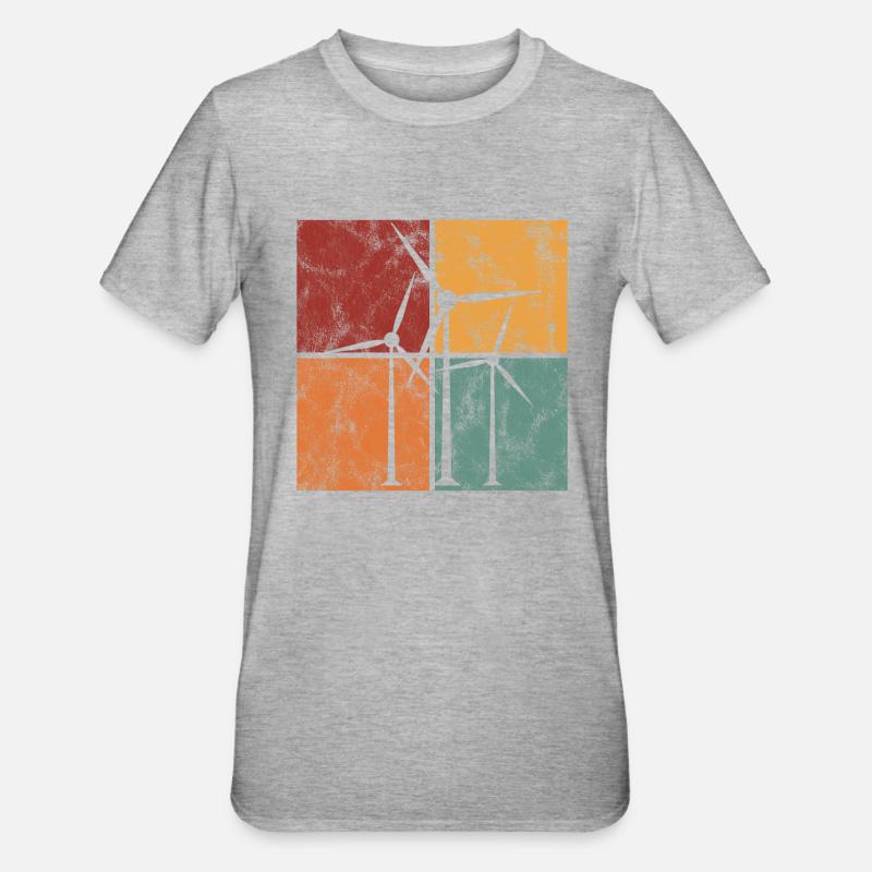 Énergie éolienne énergie éolienne éolienne - T-shirt polycoton Unisexe - gris chiné