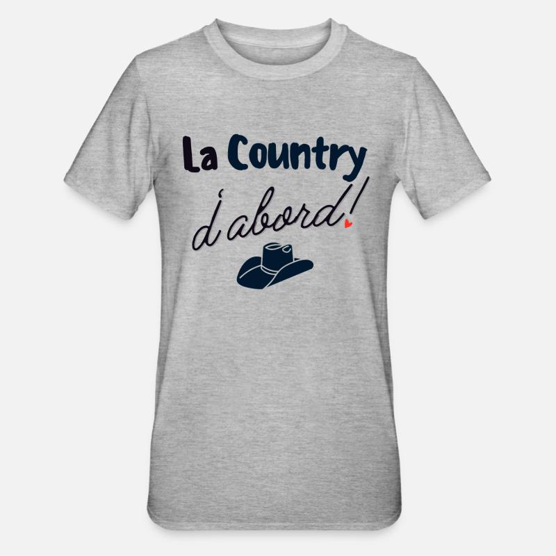 La County d'abord - T-shirt polycoton Unisexe - gris chiné