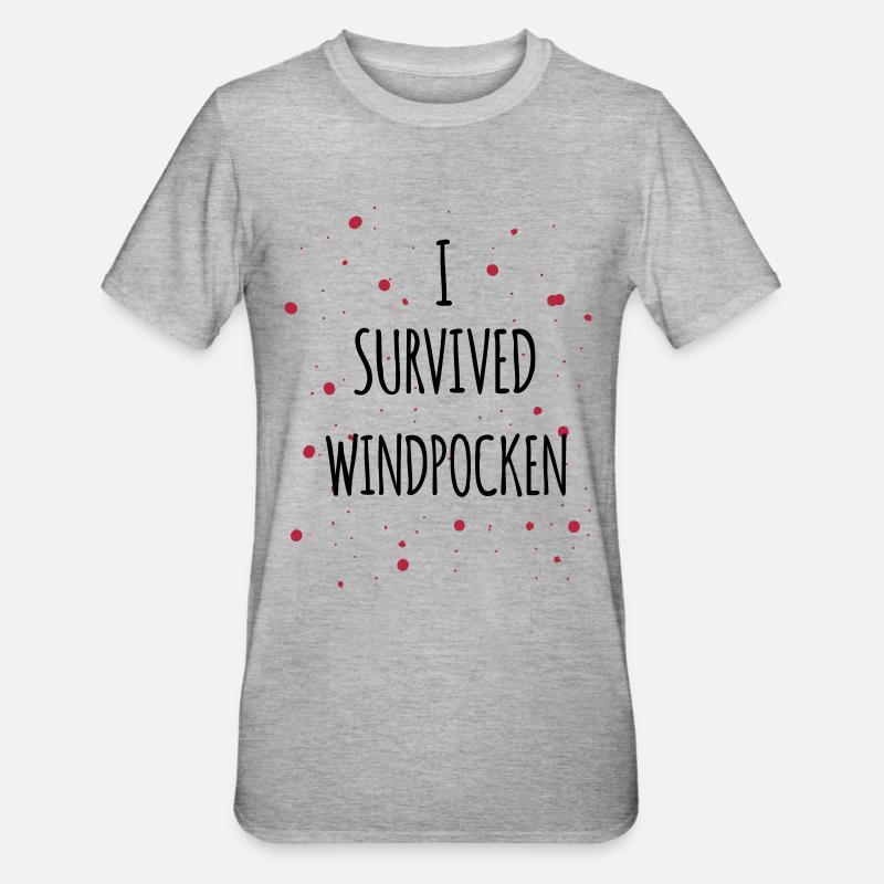 I survived Windpocken 2c - Unisex Polycotton T-Shirt - Grau meliert
