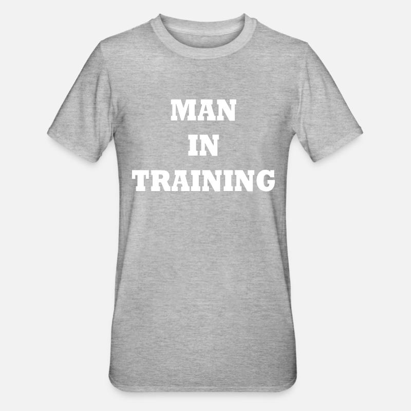 Man in Training - T-shirt polycoton Unisexe - gris chiné