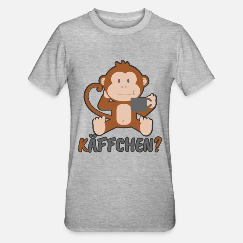 Käffchen monkey gift - Unisex Polycotton T-Shirt - heather grey