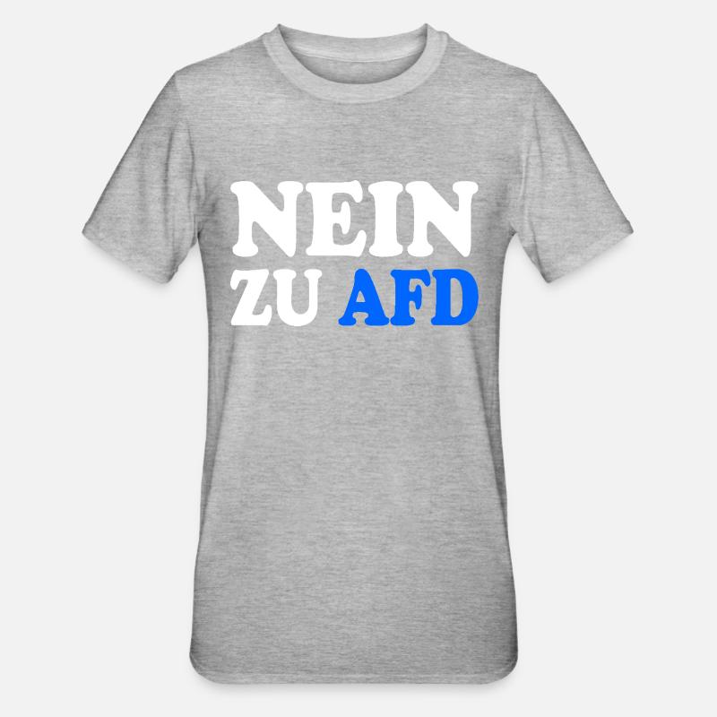 Non à afd - T-shirt polycoton Unisexe - gris chiné