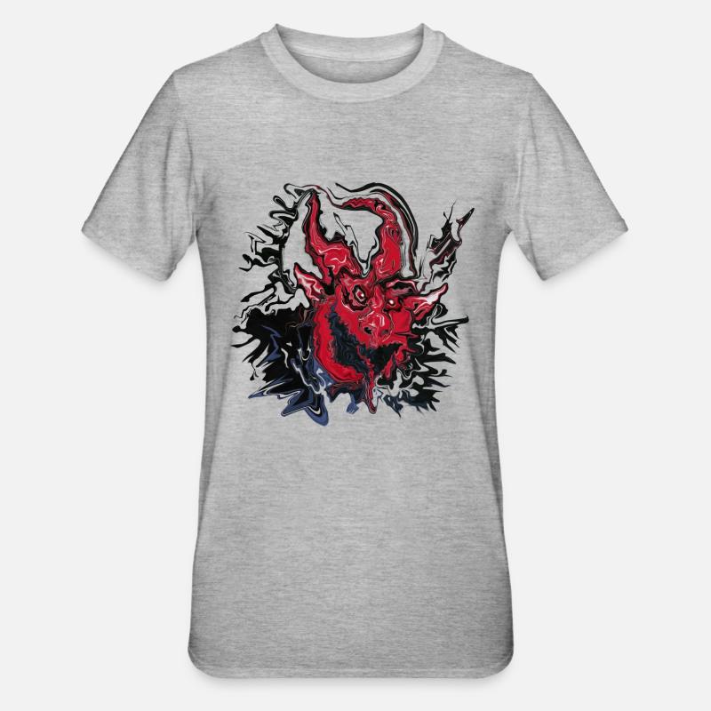 devil - T-shirt polycoton Unisexe - gris chiné