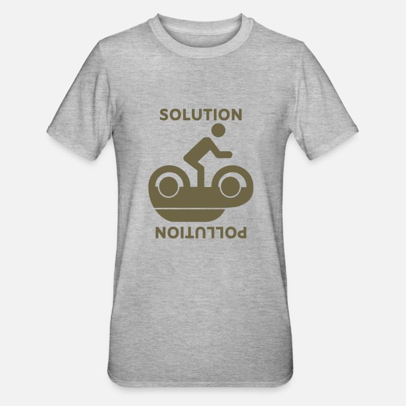 Pensée environnementale (solution pollution) - T-shirt polycoton Unisexe - gris chiné