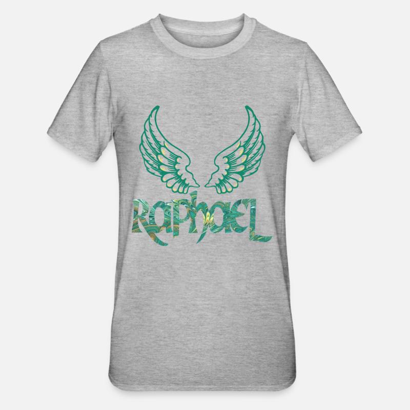 erzengel raphael e 71 - Unisex Polycotton T-Shirt - Grau meliert
