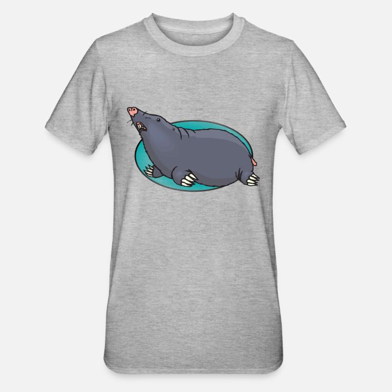 Animaux animaux Mole - T-shirt polycoton Unisexe - gris chiné