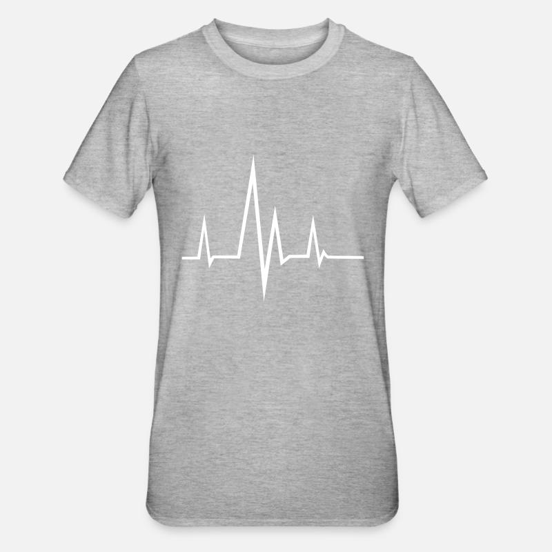 Frequenz - Puls - Unisex Polycotton T-Shirt - Grau meliert