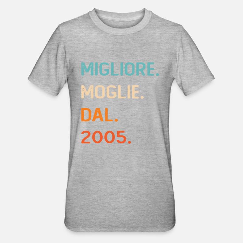 Ehefrau seit 2005 - Unisex Polycotton T-Shirt - Grau meliert