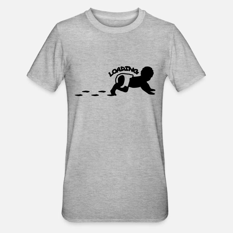 Baby Is Loading Logo Design - T-shirt polycoton Unisexe - gris chiné