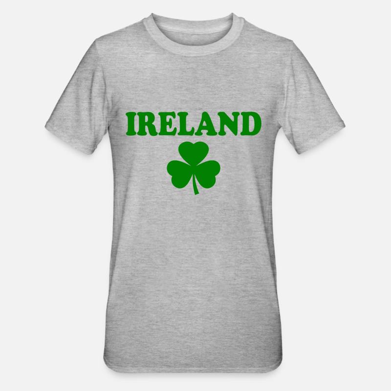 Trèfle d’Irlande Trèfles - T-shirt polycoton Unisexe - gris chiné