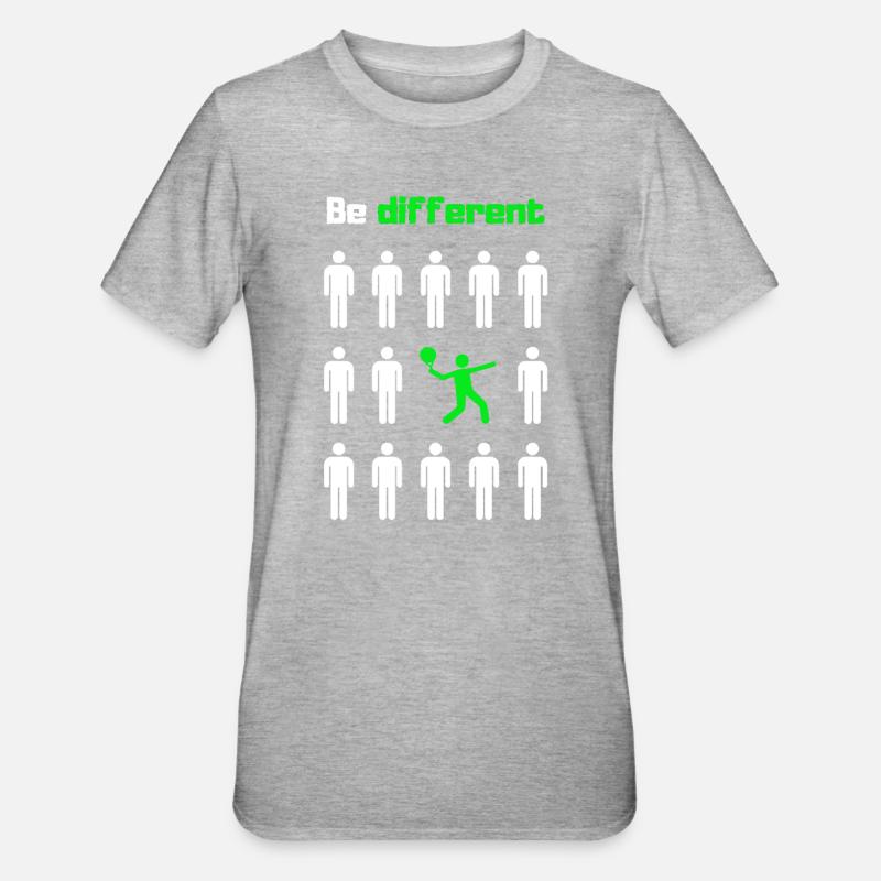 Sei anders, paddele - Unisex Polycotton T-Shirt - Grau meliert