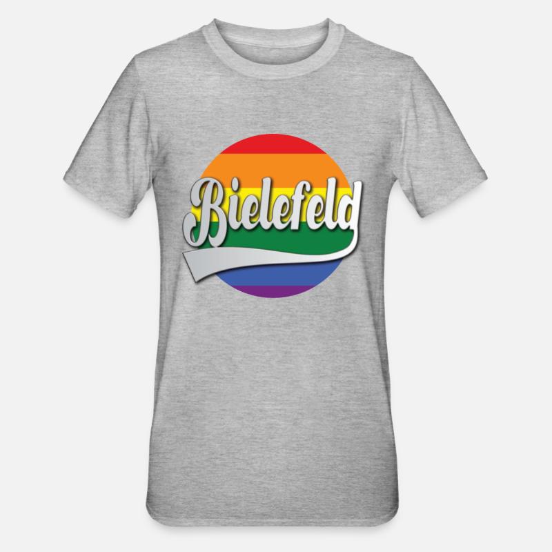 Bielefeld Regenbogen Tshirt Geschenk - Unisex Polycotton T-Shirt - heather grey