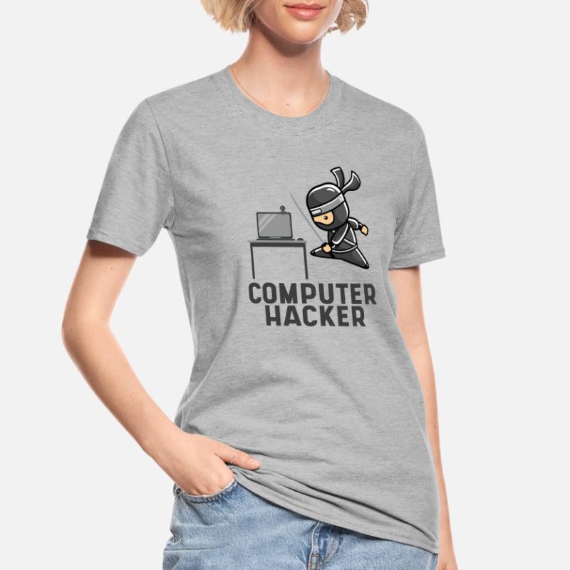 Computer Hacker Ninja Programmeur de cadeaux pour ordinateur portable T-shirt polycoton Unisexe