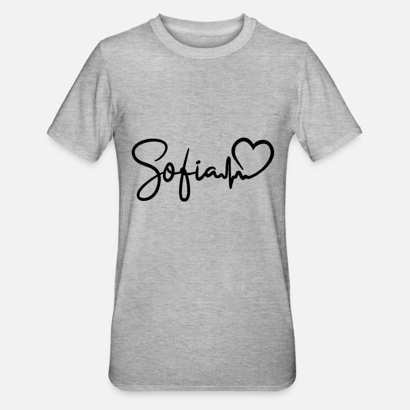 Sofia Herzschlag Bulgarien Sofia - Unisex Polycotton T-Shirt - Grau meliert