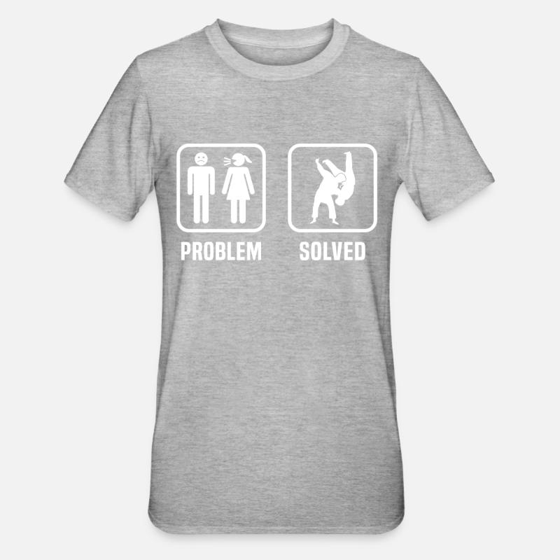 Problem Solved Judo - Unisex Polycotton T-Shirt - heather grey