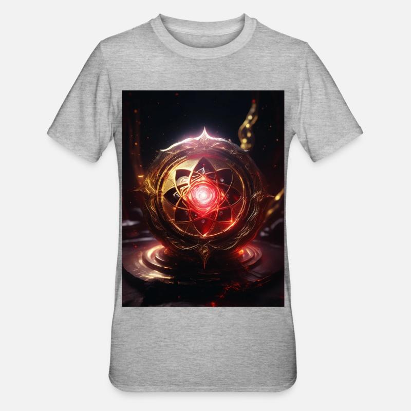 Wurzelchakra – Muladhara: Feuer der Erde - Unisex Polycotton T-Shirt - Grau meliert
