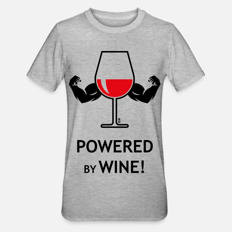 Propulsé par le vin ! - T-shirt polycoton Unisexe - gris chiné
