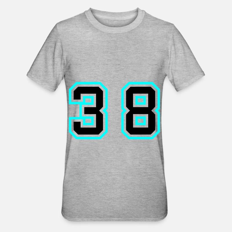 Symbole de 38 chiffres - T-shirt polycoton Unisexe - gris chiné