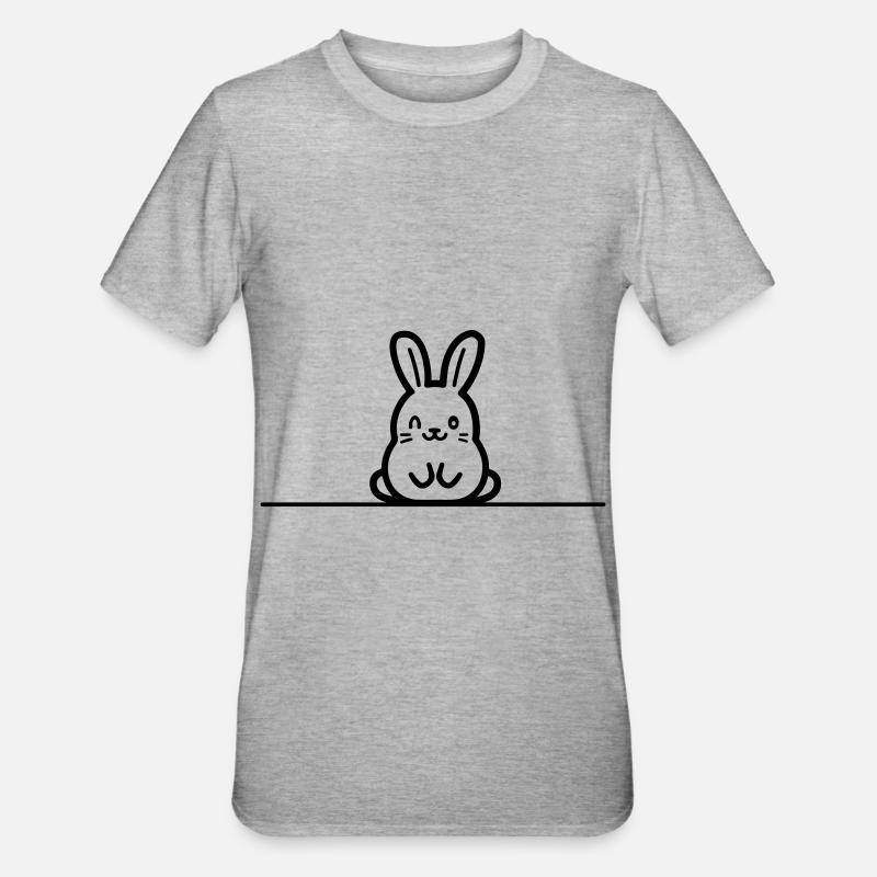 Bunny Easter - Unisex Polycotton T-Shirt - heather grey