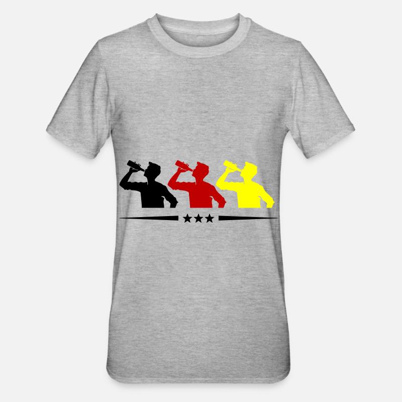 Drinker Team Bottle Germany - Unisex Polycotton T-Shirt - heather grey