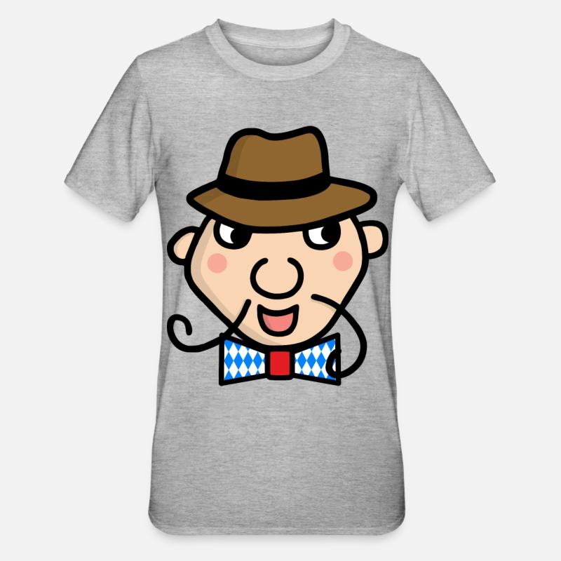 Bayer mit Fliege - Unisex Polycotton T-Shirt - Grau meliert