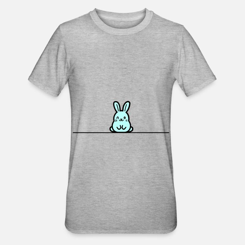Bunny Easter Symbol - Unisex Polycotton T-Shirt - heather grey