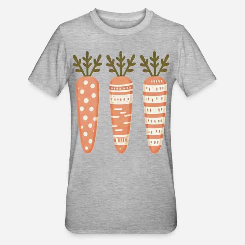 Easter Carrot Pattern Cute Cute - Unisex Polycotton T-Shirt - heather grey