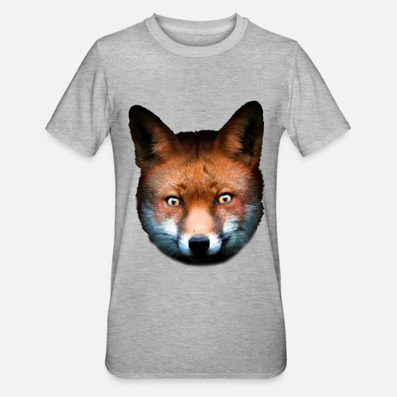 Fuchs Rotfuchs Tierisch Tiermotiv Kinder - Unisex Polycotton T-Shirt - Grau meliert