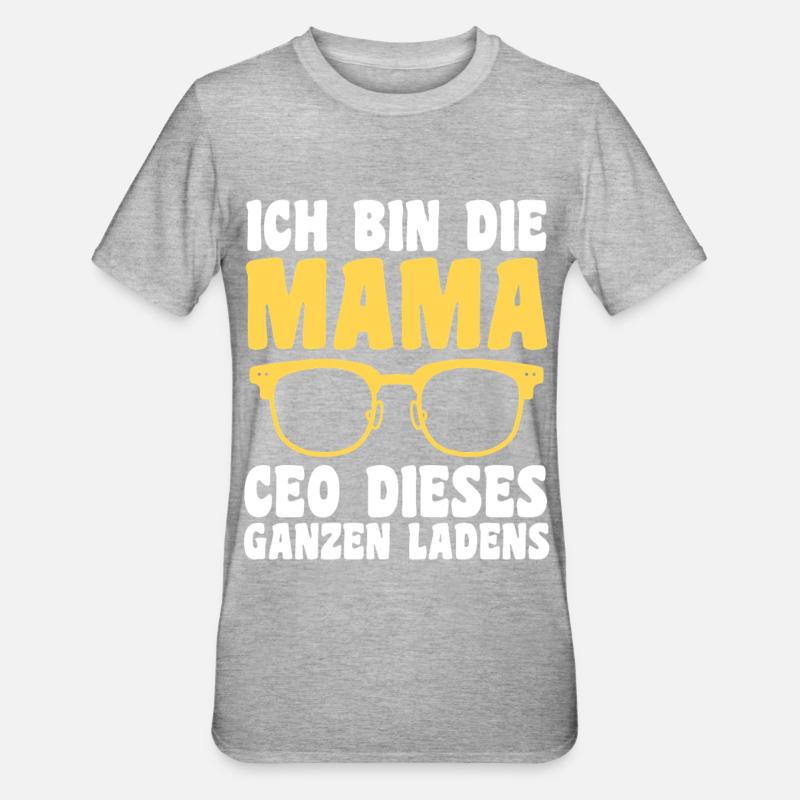 Mutter Team Mama - Unisex Polycotton T-Shirt - Grau meliert