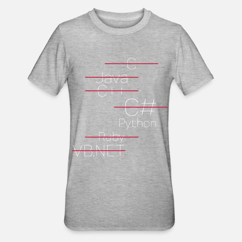 PYTHON CODING / PROGRAMMIERSPRACHE - Unisex Polycotton T-Shirt - Grau meliert