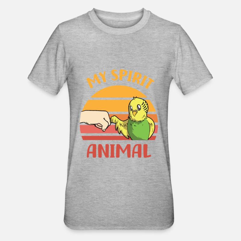 Perruche ondulée - T-shirt polycoton Unisexe - gris chiné