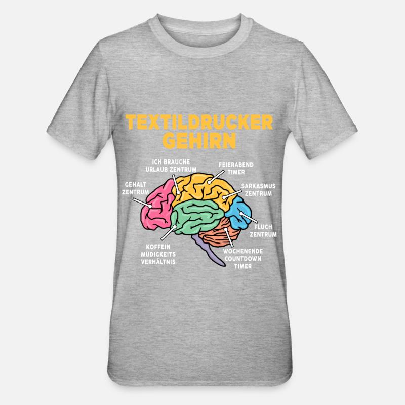 Textildrucker - Unisex Polycotton T-Shirt - Grau meliert