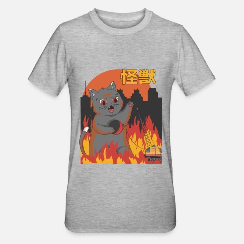 Catzilla Sunset Chat Géant Japonais - T-shirt polycoton Unisexe - undefined