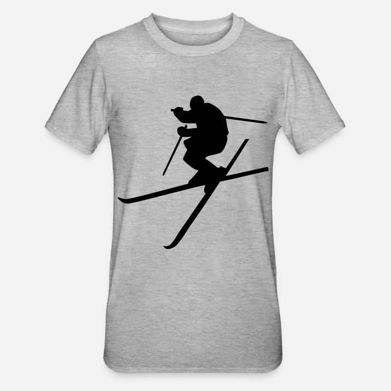 Ski - T-shirt polycoton Unisexe - gris chiné