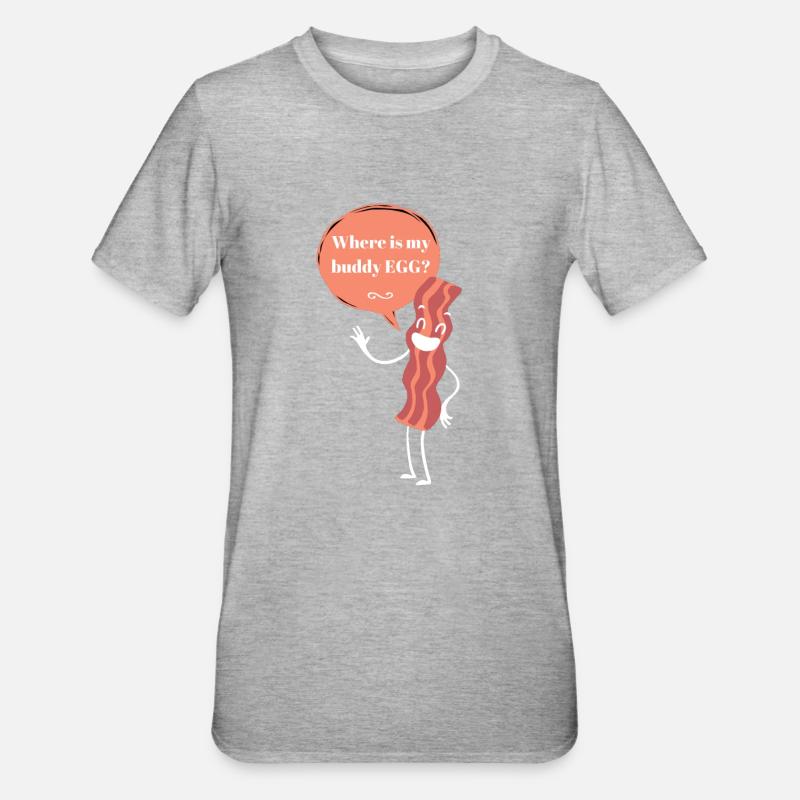 Bacon / EGG / Design / Bacon Tripes - T-shirt polycoton Unisexe - gris chiné