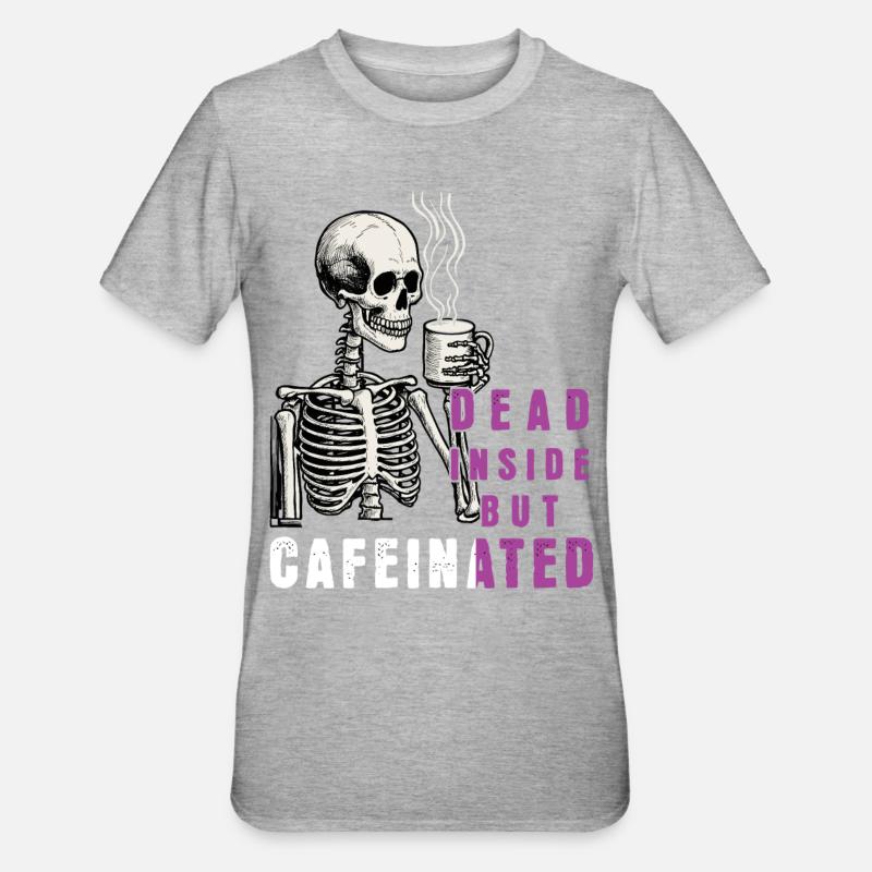 Lustiger Kaffee Spruch - Unisex Polycotton T-Shirt - Grau meliert