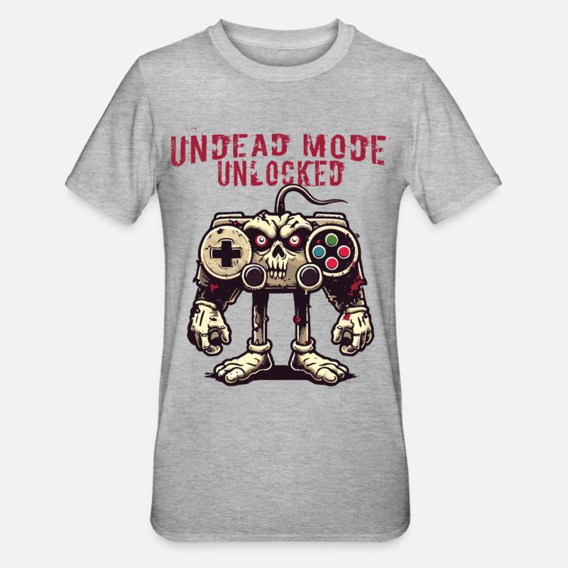 Zombie Gaming Controller: Untoter Modus - Unisex Polycotton T-Shirt - Grau meliert