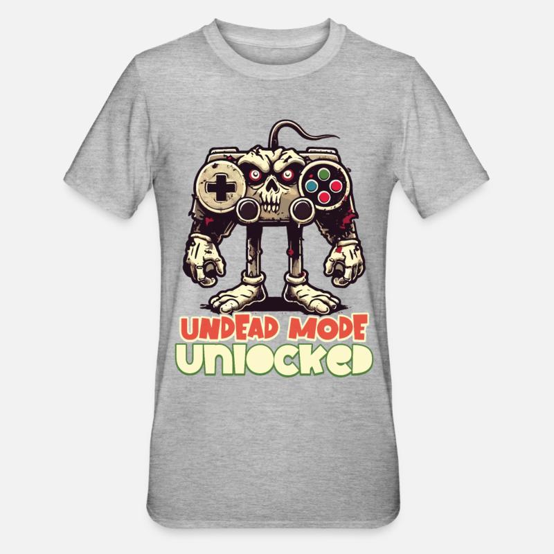 Zombie Gaming Controller: Undead Mode - Unisex Polycotton T-Shirt - heather grey