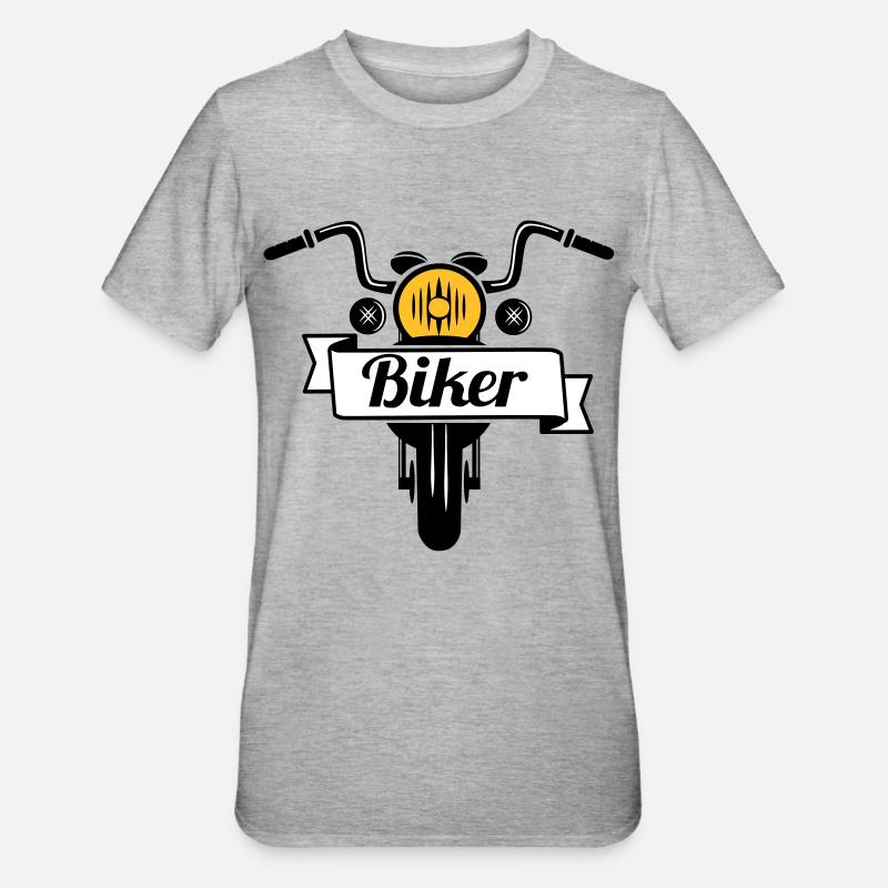 Biker - Unisex Polycotton T-Shirt - Grau meliert