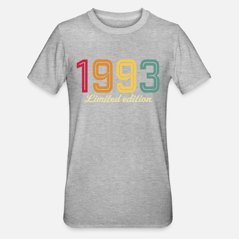 édition limitée 1993 rétro 1993 - T-shirt polycoton Unisexe - gris chiné