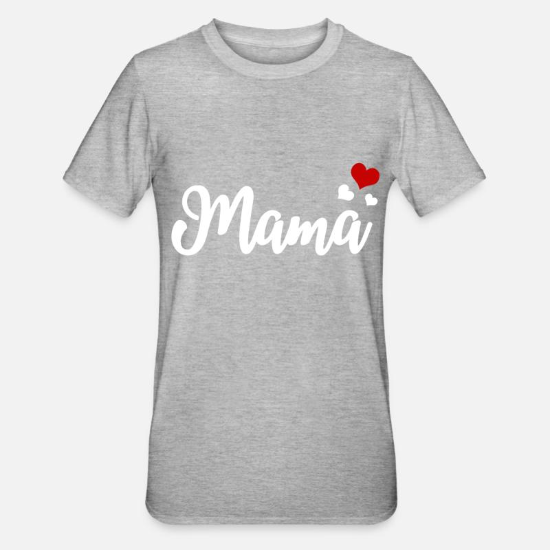 Cœurs de maman - T-shirt polycoton Unisexe - gris chiné