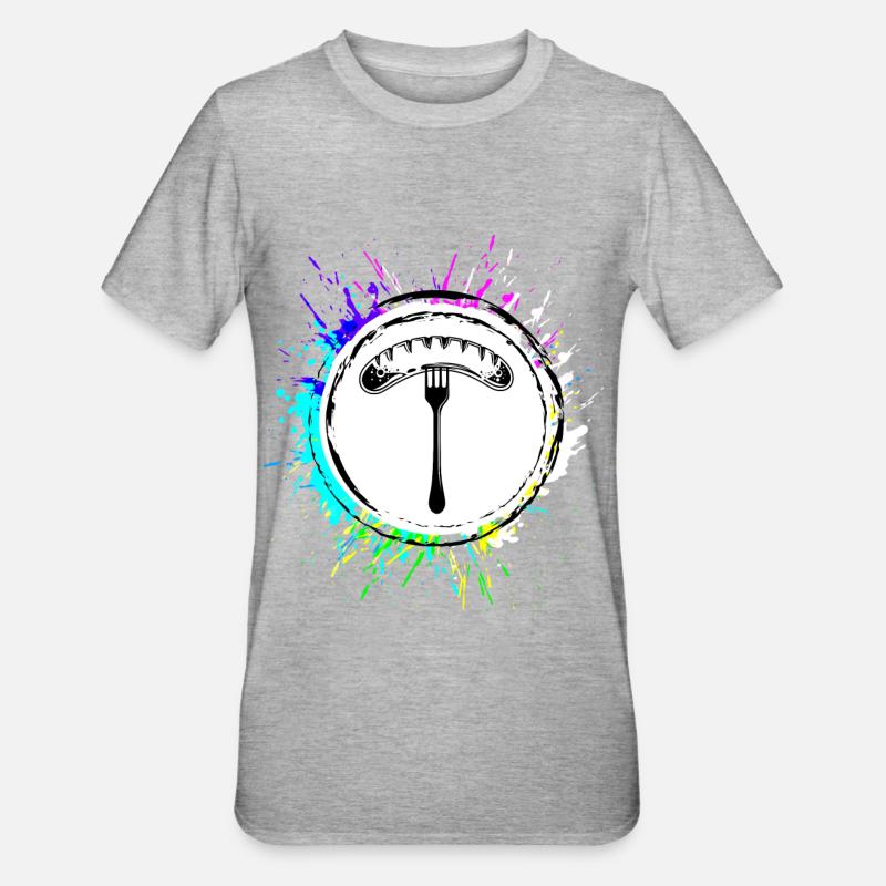Bratwurst Wurst - Unisex Polycotton T-Shirt - Grau meliert