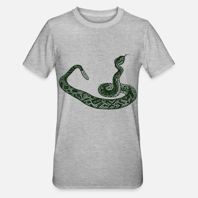 serpent à sonnette - T-shirt polycoton Unisexe - gris chiné