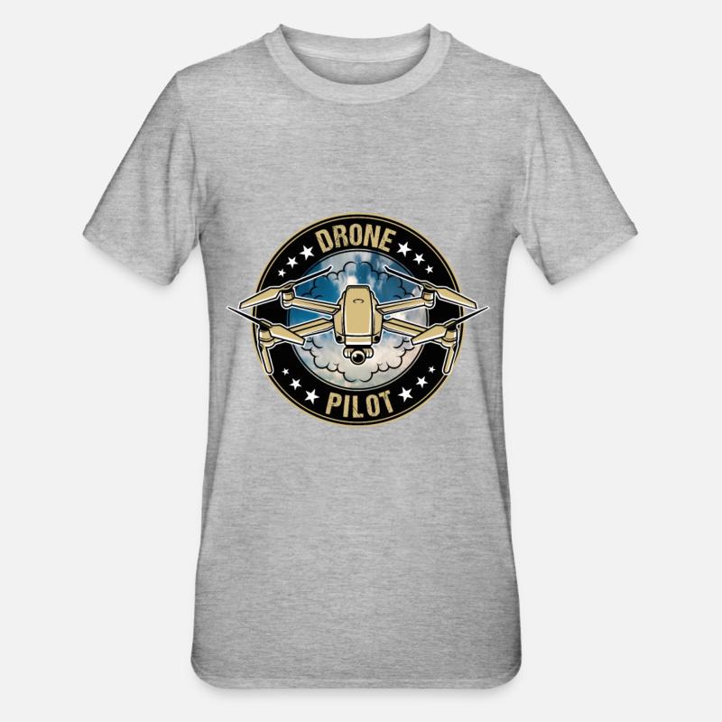 Pilote Drone Drone Quadcopter fpv drone pilote - T-shirt polycoton Unisexe - gris chiné