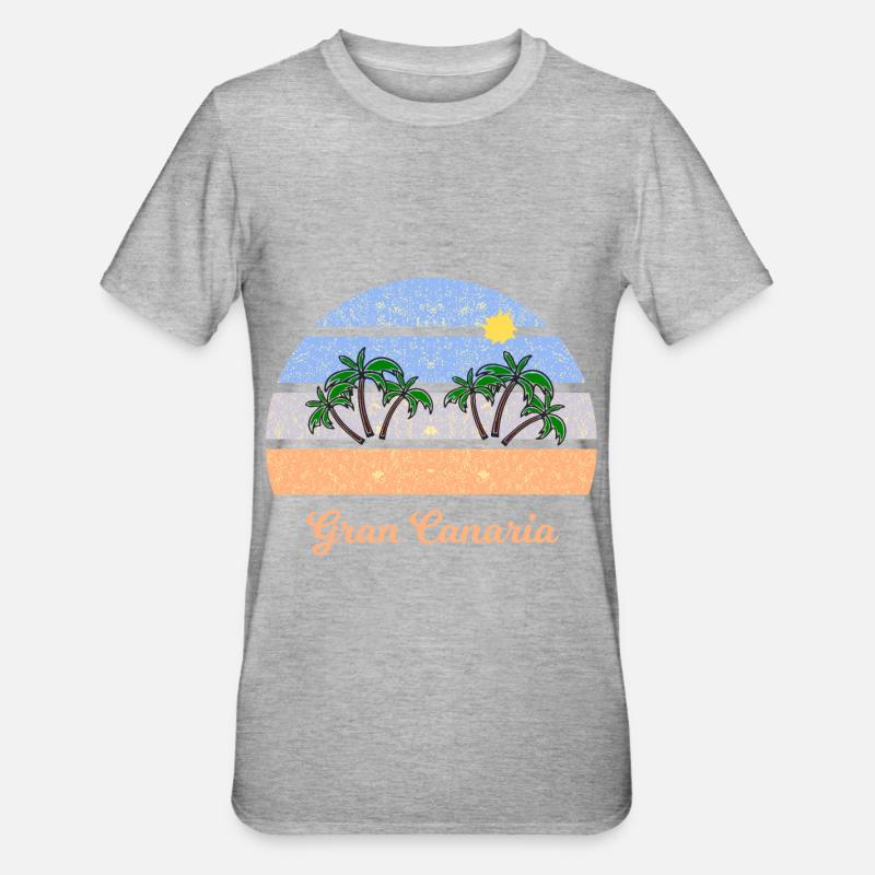Vacances à Gran Canaraia - T-shirt polycoton Unisexe - gris chiné